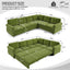 LLappuil Sectional Sofa, Sectioanl Couch with Pull Out Sofa Bed King Size, Chenille Sofa Conertible Sofa Bed for Living Room