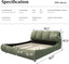 LLappuil Upholstered Platform Bed Queen Size, Oversized Wood Bed Frame with Padded Backrest Green