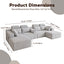 LLappuil 145" Sectional Sofa, Oversized Modular Sectional Sofa with Cup Holder, Hidden Storage, 4 Seat Corduroy Sofa Couch with Chaise for Living Room Gray