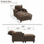 LLappuil Accent Chair with Storage Ottoman, Convertible Sofa Bed, Single Sofa Reading Chair with Reclining Backrest, Cup Holders, USB & Type-C Charging Port for Living Room Brown