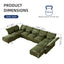 LLappuil Modular Sectional Sofa, Sectional Couch with Adjustable Arms Backs & Storage Seat, Oversized Corduroy Sofa Couch for Living Room Green