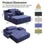 LLappuil Chaise Lounge Chair Indoor, Corduroy Boneless Sofa Bed with Cup Holder, Deep Seat Sleeper Couch Reading Chairs, Cloud Sofas Couches for Living Room, No Assembly Required Blue