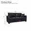 LLappuil 69" Loveseat Sofa, Upholstered Couch with 2 Throw Pillows for Living Room, Foil Fabric Black