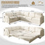 LLappuil Sectional Sofa, 115" Sectional Couch with Pull Out Sofa Bed King Size, 6 Seat Teddy Sofa Convertible Sofa Bed for Living Room Beige