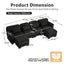 LLappuil 132" Sectional Sofa, U Shaped Modular Sectional Couch with Double Movable Ottoman, Cloud Corduroy Sofa Couch for Living Room