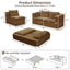 LLappuil Sectional Sofa Bed, Futon Convertible Sofa Bed King Size, Plush Corduroy Loveseat Sofa Couch for Living Room Camel