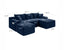 LLappuil Sectional Sofa, 94.5" U Shaped Modular Sectional Couch with Left Chaise, Cloud Courduroy Sofa Couch with Movable Ottoman for Living Room Blue