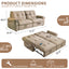 LLappuil 77" Pull Out Sofa Bed Queen Size, Loveseat Sofa Convertible Sleeper Sofa Bed, Flannelette Fabric Sofa Couch for Living Room Brown