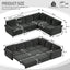 LLappuil Sectional Sofa, Pull Out Sofa Bed King Size, 6 Seat Chenille Sofa Couch Convertible Sleeper Sofa Bed for Living Room Dark Gray