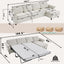 LLappuil Sectional Sofa, 107" Sectional Couch with Pull Out Sofa Bed Queen Size, 4 Seat Velvet Sofa with Memory Foam Mattress for Living Room Beige