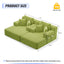 LLappuil 2 Piece Chaise Lounge Chair Indoor, Corduroy Boneless Sofa Bed, Deep Seat Sleeper Couch Reading Chairs, Cloud Sofas Couches for Living Room, No Assembly Required Olive