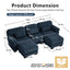 LLappuil 104" Sectional Sofa, U Shaped Modular Sectional Couch with Double Movable Ottoman, Cloud Corduroy Sofa Couch for Living Room