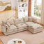 LLappuil Modular Sectional Sofa, Sectional Couch with Movable Ottoman, Chenille 4 Seat Cloud Sofa Couch for Living Room Brown