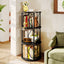 LLappuil 3 Tier Rotating Bookshelf, 360° Display Swivel Bookcase, Corner Bookshelf for for Bedroom, Living Room Black