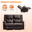 LLappuil Loveseat Recliner Chair, Massage Recliner Chair with Heating, Manual Oversized Recliner Home Theater with Cup Holders, Side Pocket for Adults