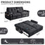 LLappuil 77" Pull Out Sofa Bed Queen Size, Loveseat Sofa Convertible Sleeper Sofa Bed, Flannelette Fabric Sofa Couch for Living Room Gray