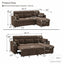 LLappuil Sectional Sofa, 83" Sectional Couch with Storage Chaise, Pull Out Sofa Bed Convertible Sofa Bed with Cup Holder for Living Room, Polyester Brown