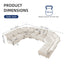 LLappuil Modular Sectional Sofa, Oversiezed Curved Sectional Couch with Storage & Hexagon Seat, Corduroy Sectional Sofa with Adjustable Arms & Backs for Living Room Beige
