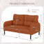 LLappuil Loveseat Sofa, 47" Small Couch, Love Seat Corduroy Sofa Couch for Compact Space Orange