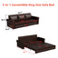 LLappuil King Size Pull Out Sofa Bed, Oversized Loveseat Sofa Convertible Sleeper Sofa Bed, Faux Leather Sofa Couch for Living Room Apartment Dark Brown