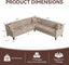 LLappuil Sectional Sofa, 103" x 103" Chesterfield Sofa with Nailhead, 7 Seat Chenille Tufted Couch for Living Room Beige