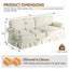 LLappuil 74" Loveseat Sofa, Chenille 3 Seat Sofa for Living Room, 26.4" Extra Deep Seat Mid Century Sofa Beige