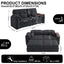 LLappuil 82" Loveseat Sofa, Pull Out Sofa Bed Queen Size, Chenille Sofa Couch with 270° Swivel Side Table, USB & Type-c Charging Port fr Living Room Black