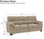 LLappuil 81" Mid-Century Modern Sofa, 3 Seat Sofa Cloud Couch for Living Room, Linen Camel