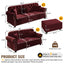 LLappuil Modular Sectional Sofa, 5 Seat Velvet Sofa with Ottoman for Living Room Red