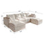 LLappuil 122" Sectional Sofa, U Shaped Sectional Couch with Double Ottoman, Linen Boneless Cloud Couch for Living Room