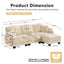 LLappuil 101" Sectional Sofa, Modular Sectional Couch with Movable Ottoman, Chenille Cloud Sofa Couch for Living Room