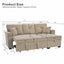 LLappuil 71" Sectional Sofa, Sectional Couch with Pull Out Sofa Bed Twin Size, Convertible Sofa Bed with Storage Chaise for Living Room, Compact Space, Polyester Fabric Camel