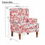 LLappuil Accent Chair, Mid-century Wingback Single Sofa Chair with Nailhead Trim Armrest, Flower Printed Polyester Fabric Reading Chair for Living Room