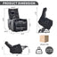 LLappuil Power Lift Recliner Chair, 8‑Point Vibration Massage Reclining Chair with Heat, Faux Leather Reading Chair with Side Pocket, USB Charge Port, Remote Control for Living Room