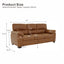 LLappuil 81" Mid-Century Modern Sofa, 3 Seat Sofa Cloud Couch for Living Room, Foil Fabric Light Brown