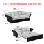 LLappuil Queen Size Pull Out Sofa Bed, 75" Oversized Loveseat Sofa Convertible Sleeper Sofa Bed, Velvet Sofa Couch for Living Room Apartment Gray