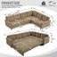 LLappuil Sectional Sofa, Sectioanl Couch with Pull Out Sofa Bed King Size, Chenille Sofa Conertible Sofa Bed for Living Room