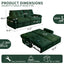 LLappuil 77" Pull Out Sofa Bed Queen Size, Loveseat Sofa Convertible Sleeper Sofa Bed, Flannelette Fabric Sofa Couch for Living Room Green