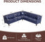 LLappuil Sectional Sofa, 103" x 103" Chesterfield Sofa with Nailhead, 7 Seat Faux Leather Tufted Couch for Living Room Blue