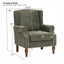LLappuil Accent Chair, Mid-century Wingback Single Sofa Chair with Nailhead Trim Armrest, Flower Printed Polyester Fabric Reading Chair for Living Room