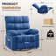LLappuil Recliner Chair, 360° Swivel Recliner Chair, Nursery Glider Rocker Recliner Chair, Single Reading Chair with Side Pockets for Living Room, Bedroom Blue