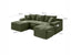 LLappuil Sectional Sofa, 94.5" U Shaped Modular Sectional Couch with Right Chaise, Cloud Courduroy Sofa Couch with Movable Ottoman for Living Room Green