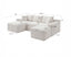 LLappuil Sectional Sofa, 106" U Shaped Modular Sectional Couch with Left Chaise, Cloud Courduroy Sofa Couch with Movable Ottoman for Living Room White