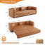 LLappuil 89" Faux Leather Chesterfield Sofa, Oversized Pull Out Sofa Bed King Size, Loveseat Sofa Couch Convertible Sofa Bed for Living Room Brown