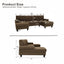 LLappuil Sectional Sofa, 104" Sectional Couch with Dual Chaise, Upholstered Sofa Couch for Living Room Brown