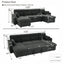LLappuil 83" Sectional Sofa, Compact Sectional Couch with Reversible Storage Chaise, Breathable Foil Fabric Sofa Couch Convertible Sofa Bed with Cup Holder for Lving Room