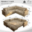 LLappuil Sectional Sofa, Pull Out Sofa Bed King Size, 5 Seat Chenille Sofa Couch Convertible Sleeper Sofa Bed for Living Room Camel