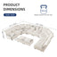 LLappuil Modular Sectional Sofa, Oversiezed Curved Sectional Couch with Storage & Hexagon Seat, Corduroy Sectional Sofa with Adjustable Arms & Backs for Living Room Beige
