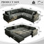 LLappuil Sectional Sofa, Pull Out Sofa Bed King Size, 5 Seat Chenille Sofa Couch Convertible Sleeper Sofa Bed for Living Room Dark Gray