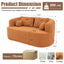 LLappuil 67" Loveseat Sofa, Chenille Boneless Sofa Couch for Living Room, No Need Assemble Orange